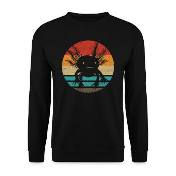 Axolotl Retro Style Vintage - Unisex Sweatshirt - black - Front - Alina (178cm) & Michal (187cm)