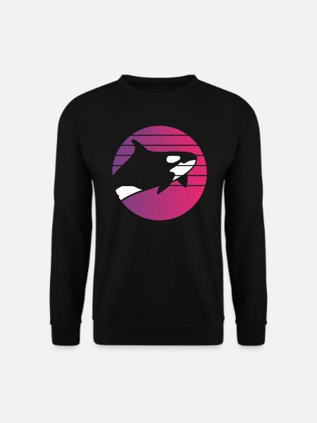 Orca Retro Style Vintage - Unisex Pullover - Schwarz