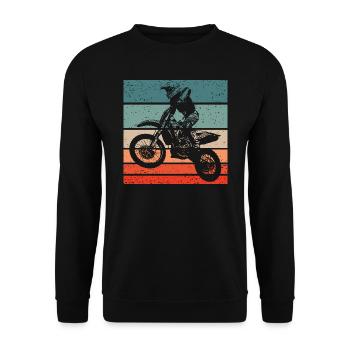 Motocross Retro Style Vintage - Unisex Sweatshirt - black - Front - Alina (178cm) & Michal (187cm)