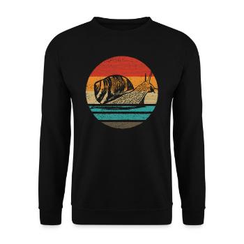 Vintage style rétro escargot - Sweat-shirt Unisexe - noir - Devant - Alina (178cm) & Michal (187cm)