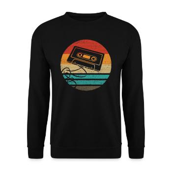 Cassette Retro Style Vintage - Sweat-shirt Unisexe - noir - Devant - Alina (178cm) & Michal (187cm)