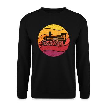 Lokomotive Retro Style Vintage - Unisex Pullover - Schwarz - Vorne - Alina (178cm) & Michal (187cm)