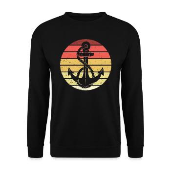 Anker Retro Style Vintage - Unisex Pullover - Schwarz - Vorne - Alina (178cm) & Michal (187cm)