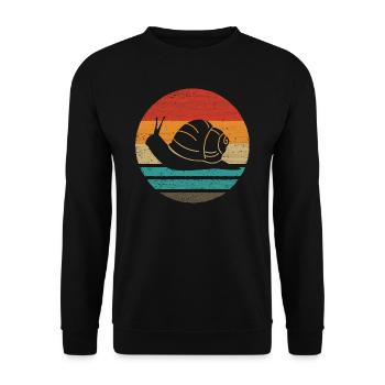 Snail Retro Style Vintage - Unisex Sweatshirt - black - Front - Alina (178cm) & Michal (187cm)