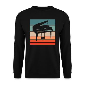 Piano Retro Style Vintage - Sweat-shirt Unisexe - noir - Devant - Alina (178cm) & Michal (187cm)