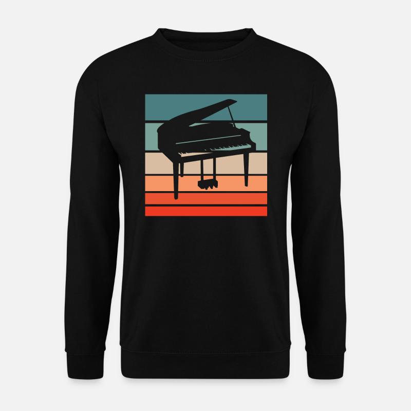 Piano Retro Style Vintage - Unisex Pullover - Schwarz