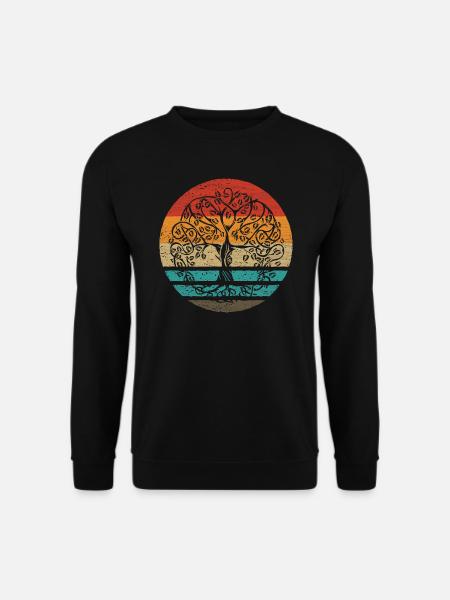 Tree Of Life Retro Style Vintage - Unisex Pullover - Schwarz
