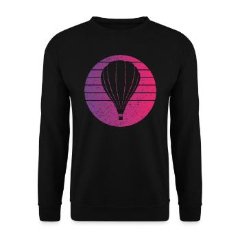 Hot Air Balloon Retro Style Vintage - Unisex Sweatshirt - black - Front - Alina (178cm) & Michal (187cm)