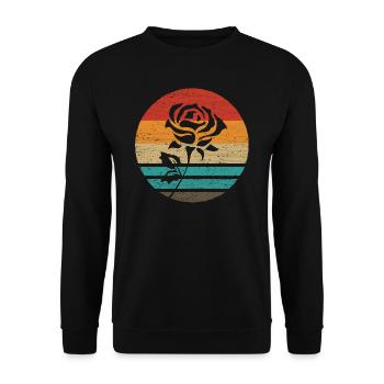 Rose Retro Style Vintage - Unisex Sweatshirt - black - Front - Alina (178cm) & Michal (187cm)
