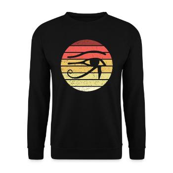 Eye Of Horus Retro Style Vintage - Unisex Sweatshirt - black - Front - Alina (178cm) & Michal (187cm)