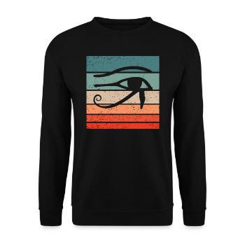Eye Of Horus Retro Style Vintage - Unisex Sweatshirt - black - Front - Alina (178cm) & Michal (187cm)