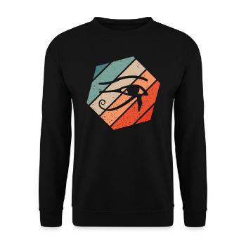 Eye Of Horus Retro Style Vintage - Unisex Sweatshirt - black - Front - Alina (178cm) & Michal (187cm)