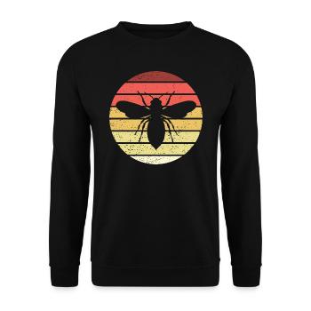 Honigbiene Retro Style Vintage - Unisex Pullover - Schwarz - Vorne - Alina (178cm) & Michal (187cm)