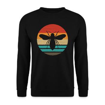 Honigbiene Retro Style Vintage - Unisex Pullover - Schwarz - Vorne - Alina (178cm) & Michal (187cm)