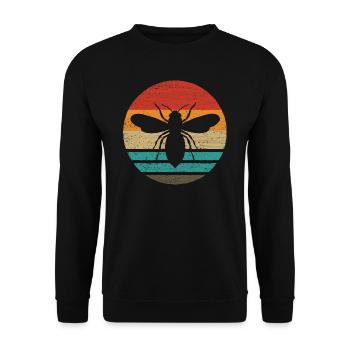 Honigbiene Retro Style Vintage - Unisex Pullover - Schwarz - Vorne - Alina (178cm) & Michal (187cm)