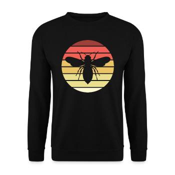 Honigbiene Retro Style Vintage - Unisex Pullover - Schwarz - Vorne - Alina (178cm) & Michal (187cm)