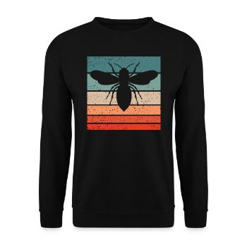 Honigbiene Retro Style Vintage - Unisex Pullover - Schwarz - Vorne - Alina (178cm) & Michal (187cm)