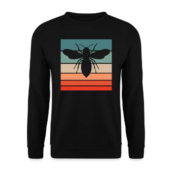 Honigbiene Retro Style Vintage - Unisex Pullover - Schwarz - Vorne - Alina (178cm) & Michal (187cm)