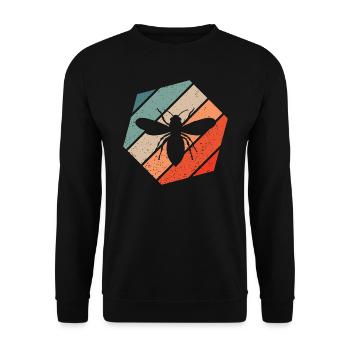Honigbiene Retro Style Vintage - Unisex Pullover - Schwarz - Vorne - Alina (178cm) & Michal (187cm)