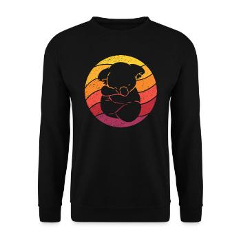 Koala Retro Style Vintage - Unisex Pullover - Schwarz - Vorne - Alina (178cm) & Michal (187cm)