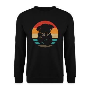 Koala Retro Style Vintage - Unisex Pullover - Schwarz - Vorne - Alina (178cm) & Michal (187cm)