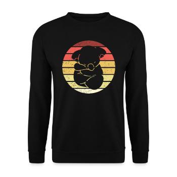 Koala Retro Style Vintage - Unisex Pullover - Schwarz - Vorne - Alina (178cm) & Michal (187cm)