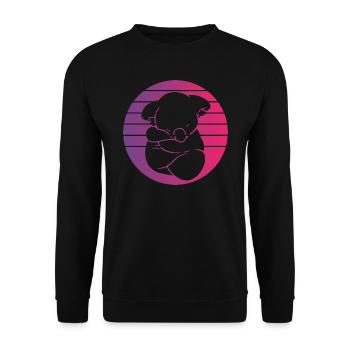 Koala Retro Style Vintage - Unisex Pullover - Schwarz - Vorne - Alina (178cm) & Michal (187cm)