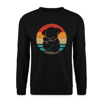 Koala Retro Style Vintage - Unisex Pullover - Schwarz - Vorne - Alina (178cm) & Michal (187cm)