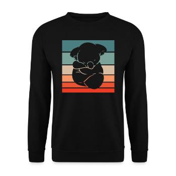 Koala Retro Style Vintage - Unisex Pullover - Schwarz - Vorne - Alina (178cm) & Michal (187cm)