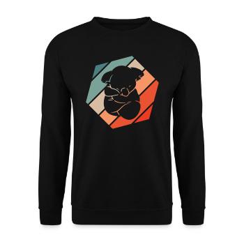 Koala Retro Style Vintage - Unisex Pullover - Schwarz - Vorne - Alina (178cm) & Michal (187cm)