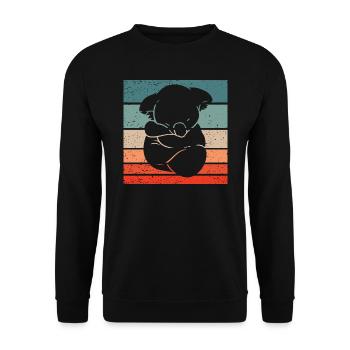 Koala Retro Style Vintage - Unisex Pullover - Schwarz - Vorne - Alina (178cm) & Michal (187cm)
