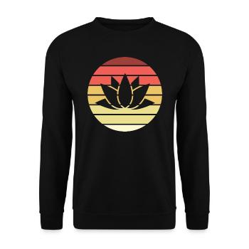 Lotus Retro Style Vintage - Sweat-shirt Unisexe - noir - Devant - Alina (178cm) & Michal (187cm)