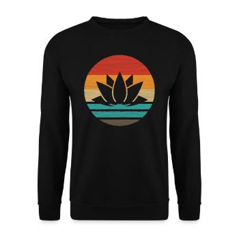 Lotus Retro Style Vintage - Sweat-shirt Unisexe - noir - Devant - Alina (178cm) & Michal (187cm)