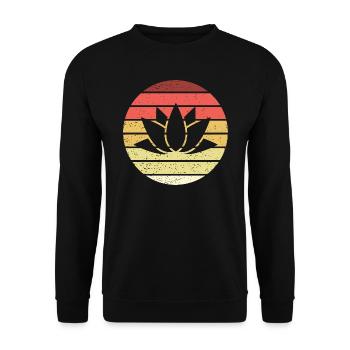 Lotus Retro Style Vintage - Sweat-shirt Unisexe - noir - Devant - Alina (178cm) & Michal (187cm)