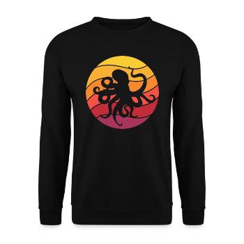 Octopus Retro Style Vintage - Unisex Sweatshirt - black - Front - Alina (178cm) & Michal (187cm)