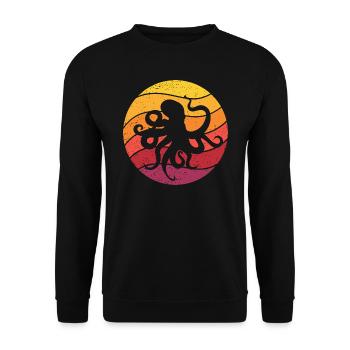 Octopus Retro Style Vintage - Unisex Sweatshirt - black - Front - Alina (178cm) & Michal (187cm)