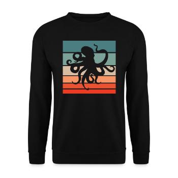 Octopus Retro Style Vintage - Unisex Sweatshirt - black - Front - Alina (178cm) & Michal (187cm)