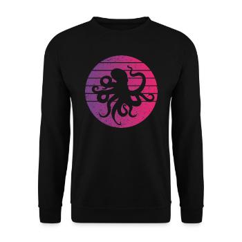 Octopus Retro Style Vintage - Unisex Sweatshirt - black - Front - Alina (178cm) & Michal (187cm)