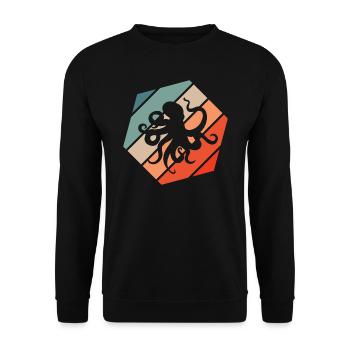 Octopus Retro Style Vintage - Unisex Sweatshirt - black - Front - Alina (178cm) & Michal (187cm)