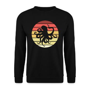 Octopus Retro Style Vintage - Unisex Sweatshirt - black - Front - Alina (178cm) & Michal (187cm)