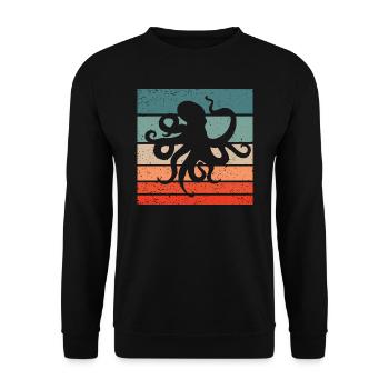 Octopus Retro Style Vintage - Unisex Sweatshirt - black - Front - Alina (178cm) & Michal (187cm)