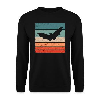 Fledermaus Retro Style Vintage - Unisex Pullover - Schwarz - Vorne - Alina (178cm) & Michal (187cm)