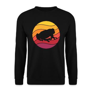 Frosch Retro Style Vintage - Unisex Pullover - Schwarz - Vorne - Alina (178cm) & Michal (187cm)