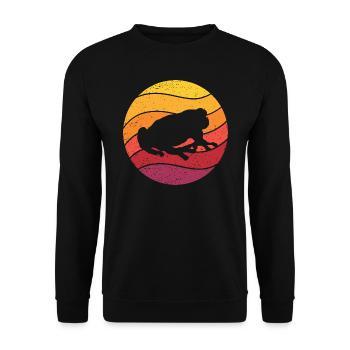 Frosch Retro Style Vintage - Unisex Pullover - Schwarz - Vorne - Alina (178cm) & Michal (187cm)