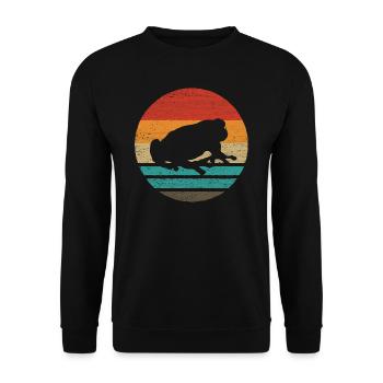 Frosch Retro Style Vintage - Unisex Pullover - Schwarz - Vorne - Alina (178cm) & Michal (187cm)