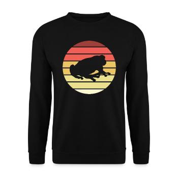 Frosch Retro Style Vintage - Unisex Pullover - Schwarz - Vorne - Alina (178cm) & Michal (187cm)