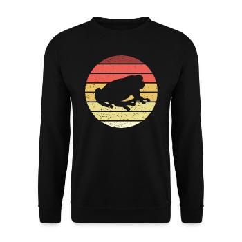 Frosch Retro Style Vintage - Unisex Pullover - Schwarz - Vorne - Alina (178cm) & Michal (187cm)