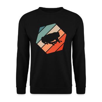 Frosch Retro Style Vintage - Unisex Pullover - Schwarz - Vorne - Alina (178cm) & Michal (187cm)
