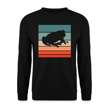 Frosch Retro Style Vintage - Unisex Pullover - Schwarz - Vorne - Alina (178cm) & Michal (187cm)