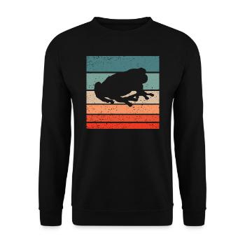 Frosch Retro Style Vintage - Unisex Pullover - Schwarz - Vorne - Alina (178cm) & Michal (187cm)
